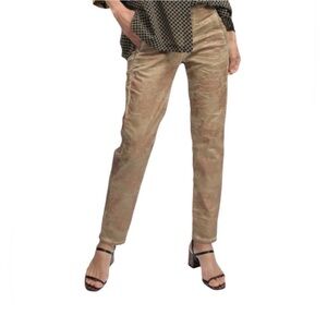 Alembika Iconic Stretch Jeans Gold Floral Wash NWT Drawstring Pants US 14-16